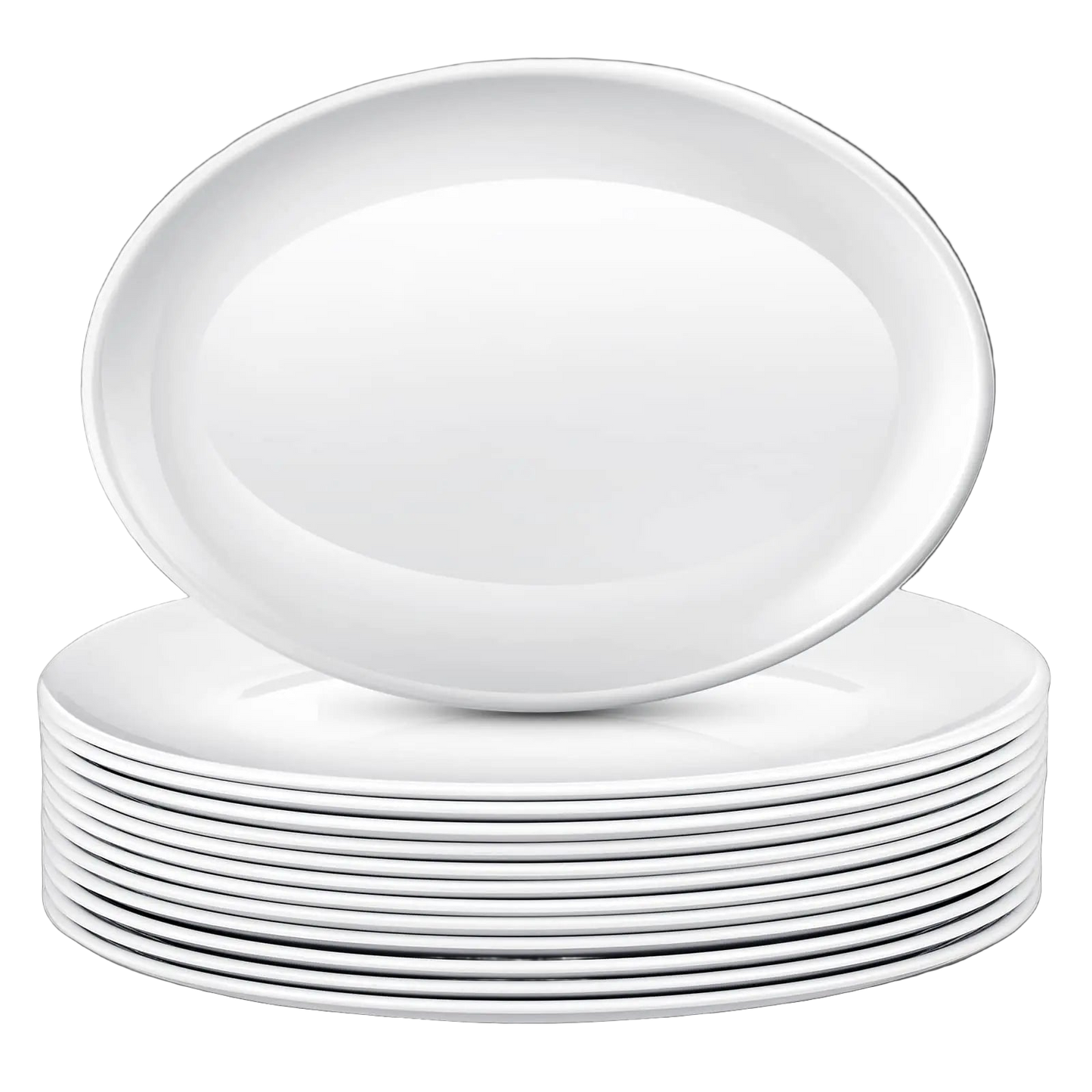 Set of white ceramic bowls on a white background