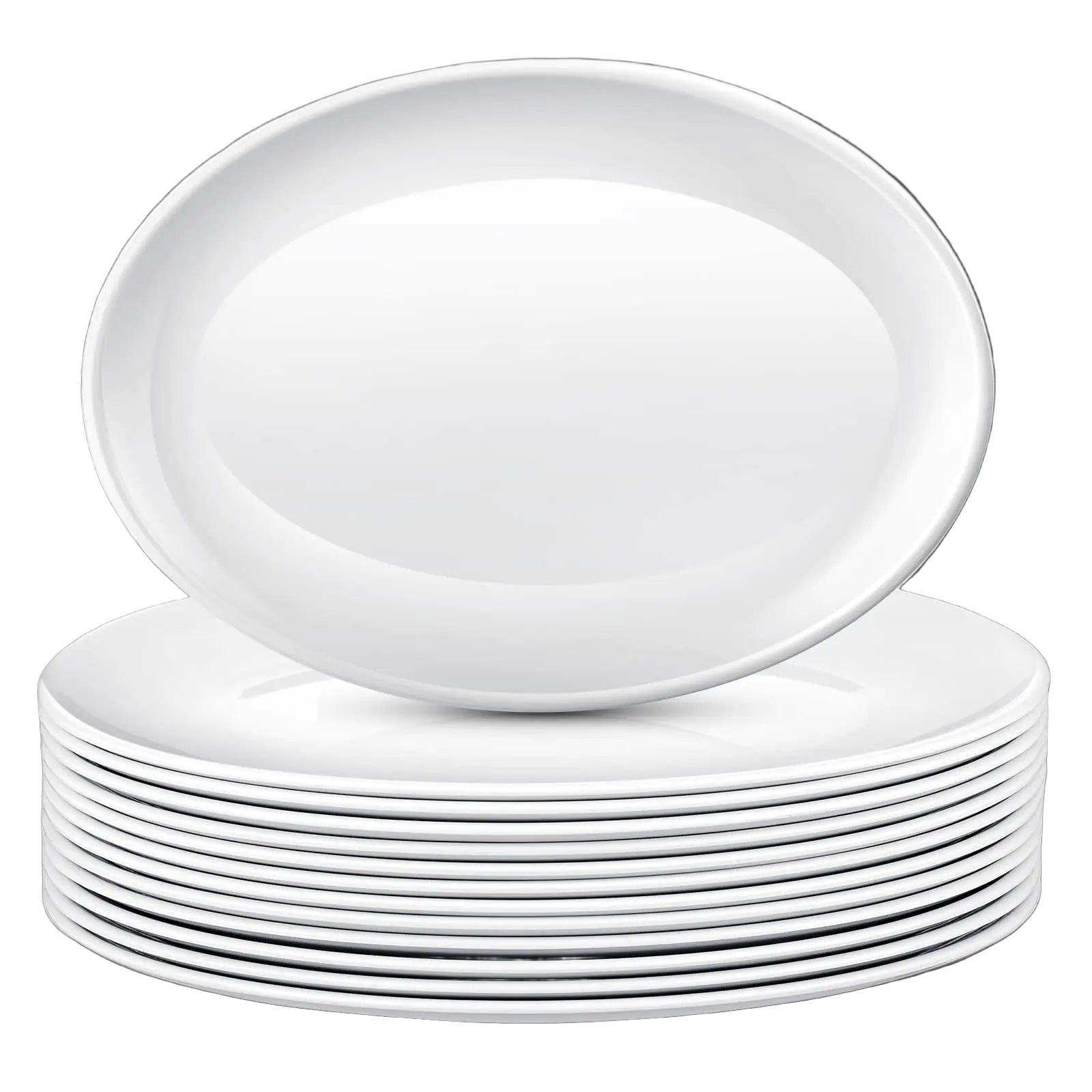 Set of white ceramic bowls on a white background