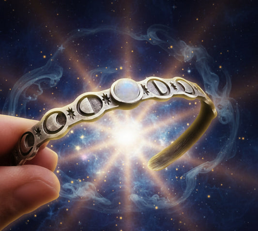 Moon Goddess Bracelet with Rainbow Moonstone - Embrace Your Inner Goddess - Lucky Girl Gifts