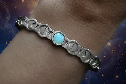 Moon Goddess Bracelet with Rainbow Moonstone - Embrace Your Inner Goddess - Lucky Girl Gifts