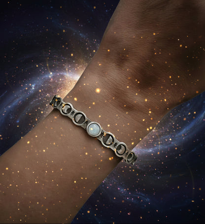 Moon Goddess Bracelet with Rainbow Moonstone - Embrace Your Inner Goddess - Lucky Girl Gifts