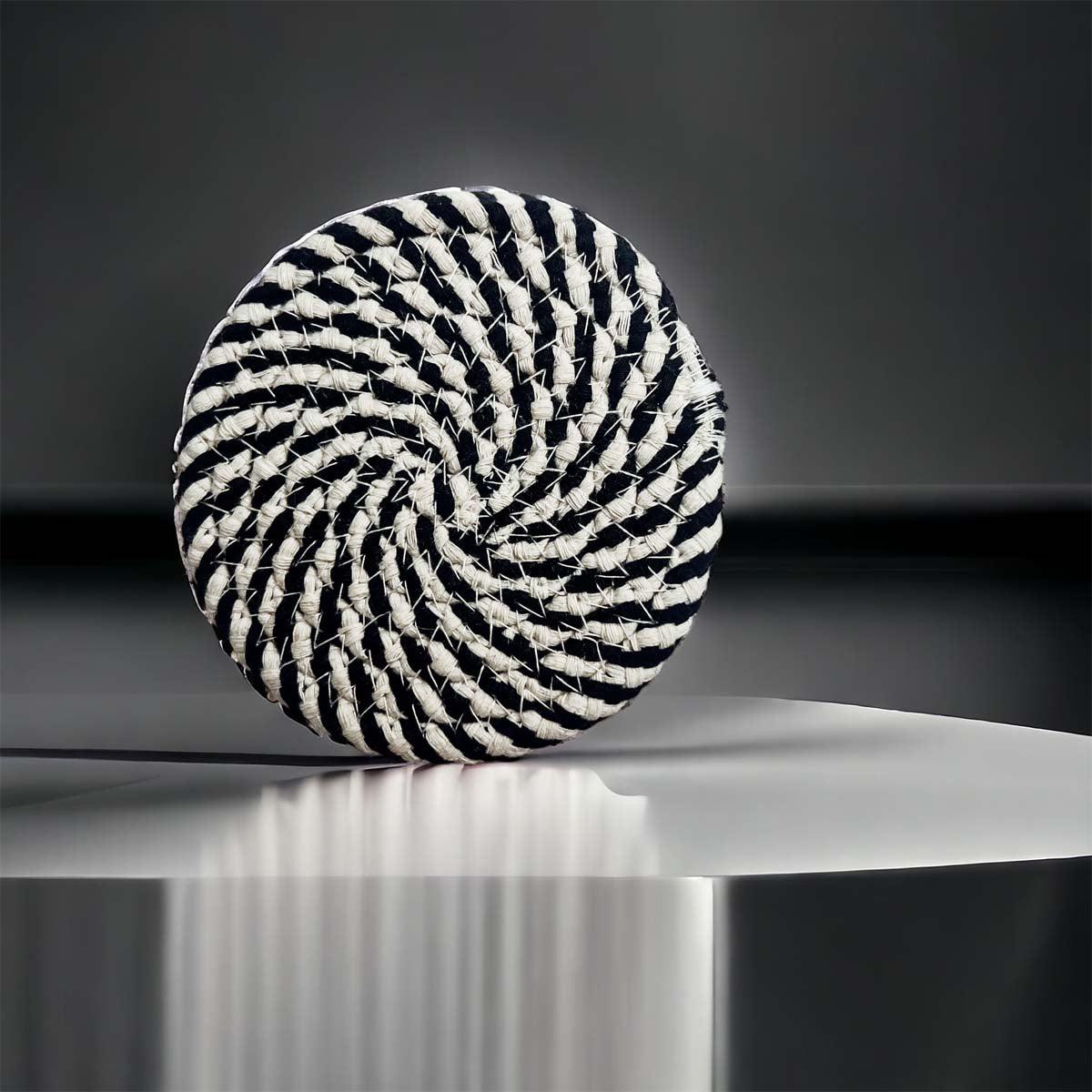 Black Braided 4pk Braided Rope Coasters - Lucky Girl Gifts