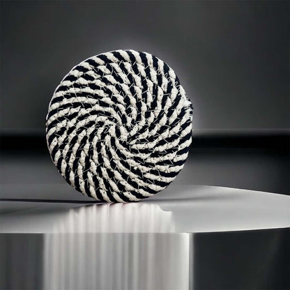 Black Braided 4pk Braided Rope Coasters - Lucky Girl Gifts