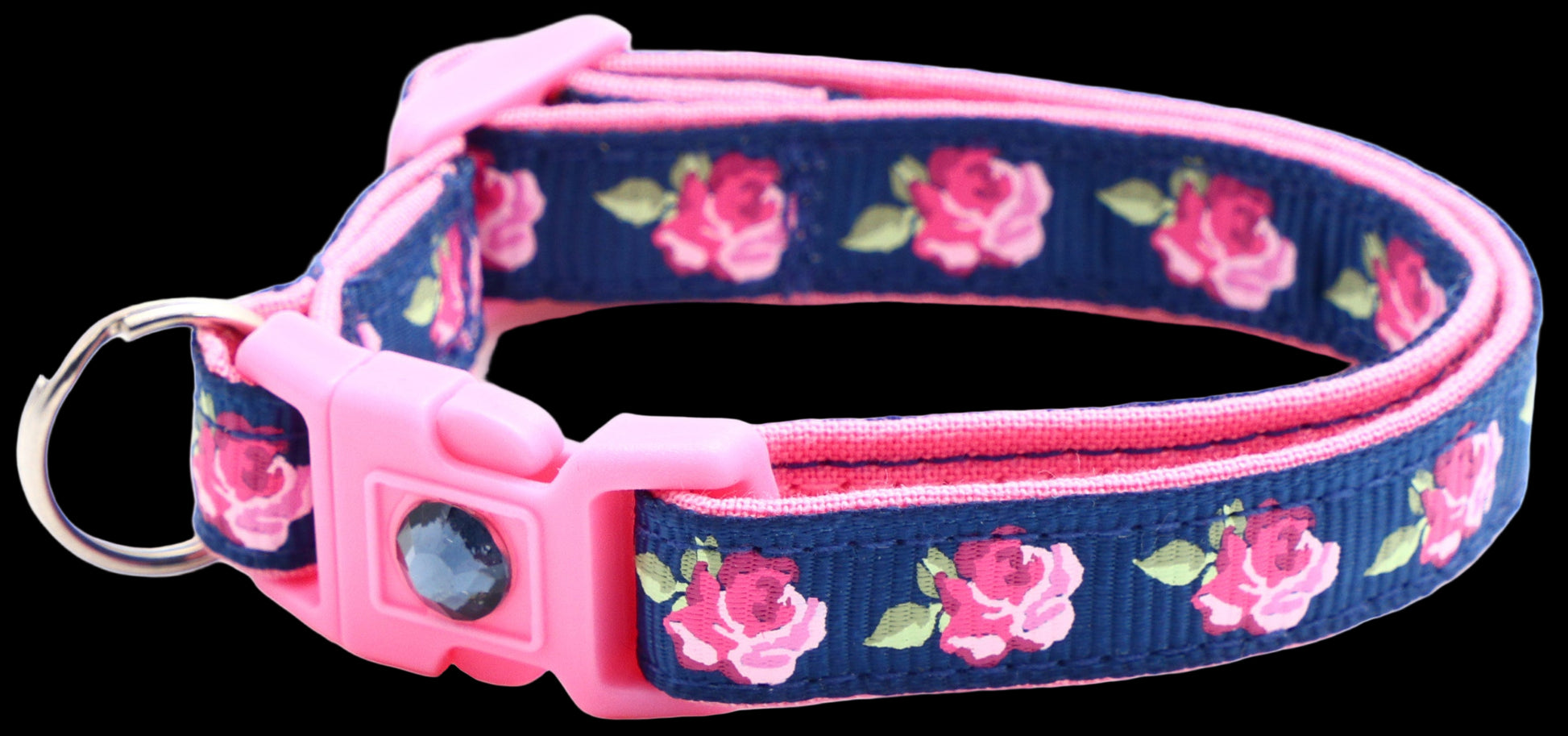 Dog collar with floral pattern on a white background