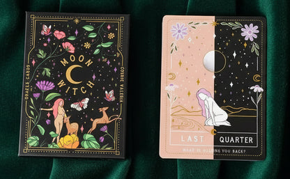 Two decorative boxes with celestial and nature-themed designs on a white background