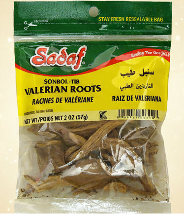 Package of Sadaf Valerian Roots with visible text and branding
