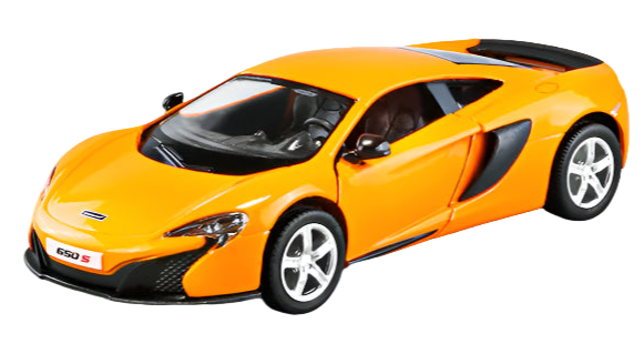 Orange sports car model on a white background