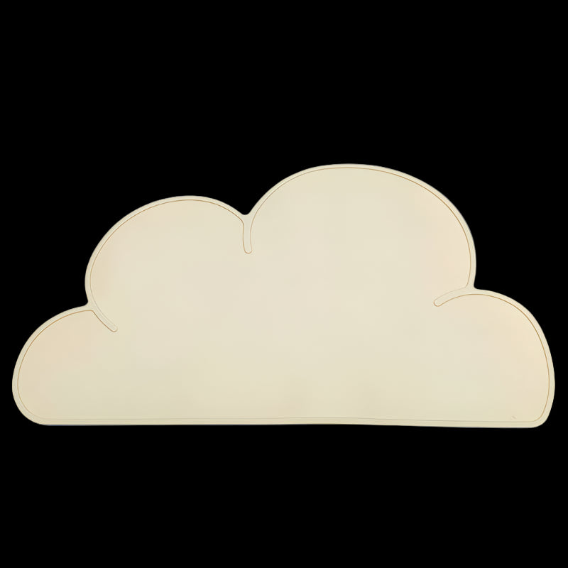Beige cloud-shaped mat on a white background