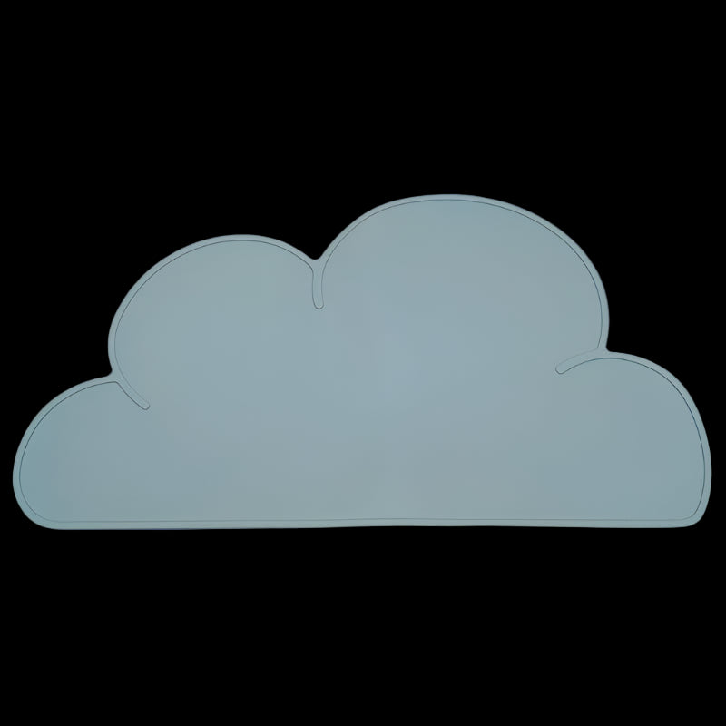 Blue cloud-shaped mat on a white background