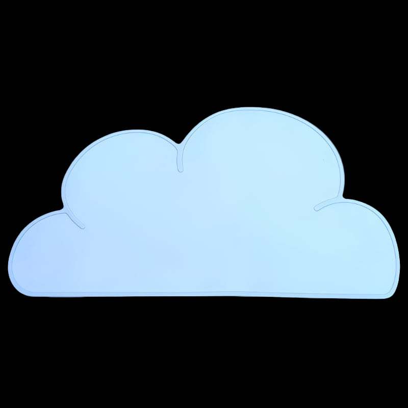 Light blue cloud-shaped object on a white background