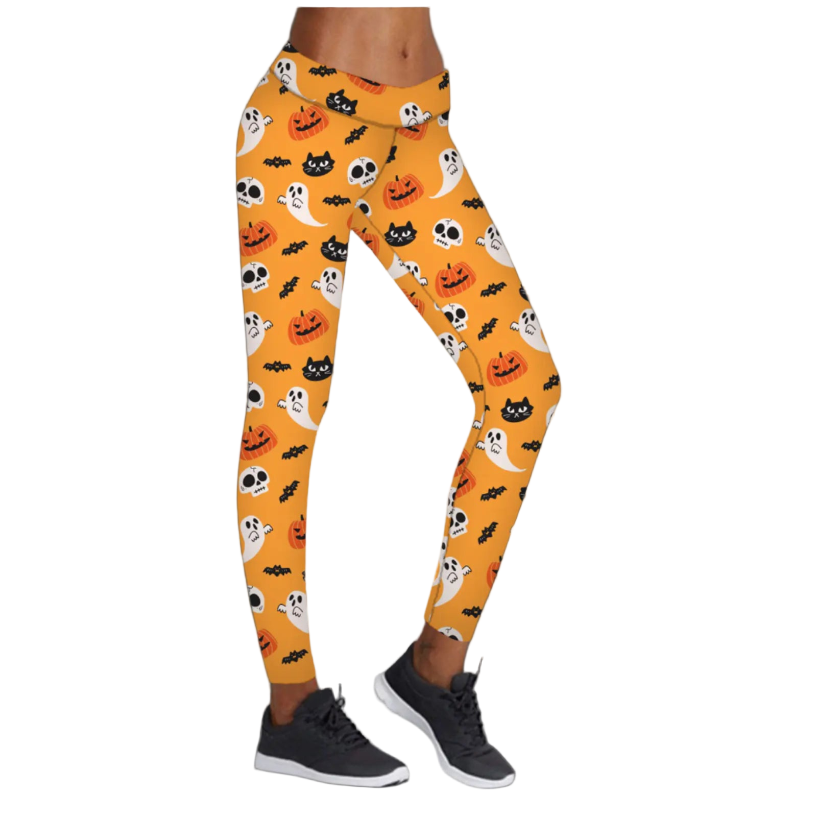 Leggings with Halloween pattern on a white background