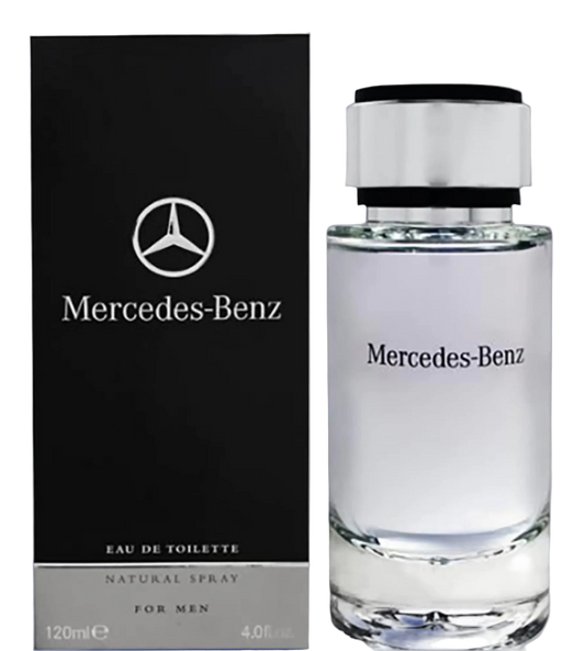 Mercedes-Benz Eau de Toilette bottle and packaging on a white background