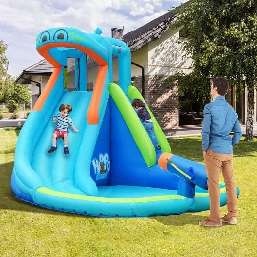 Inflatable Water Pool with Splash and Slide Without Blower-1