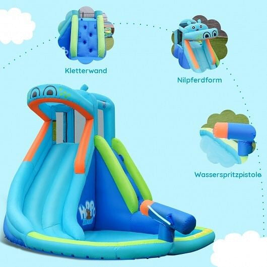 Inflatable Water Pool with Splash and Slide Without Blower-2