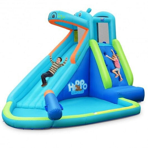 Inflatable Water Pool with Splash and Slide Without Blower-0