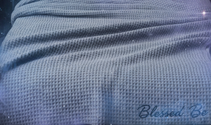 Embroidered 'Blessed Be' Cotton Waffle Throw