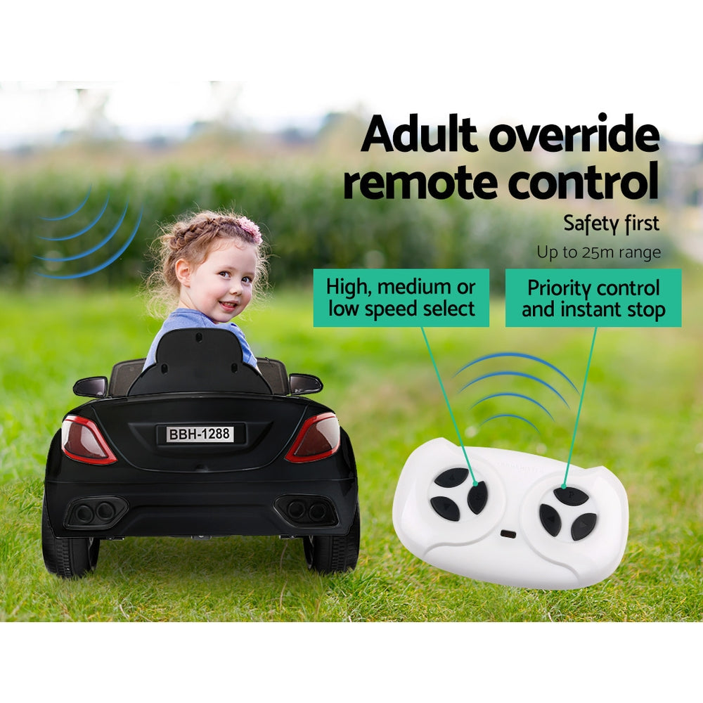 Kids Ride On Car Electric Toys 12V Battery Remote Control Black MP3 LED