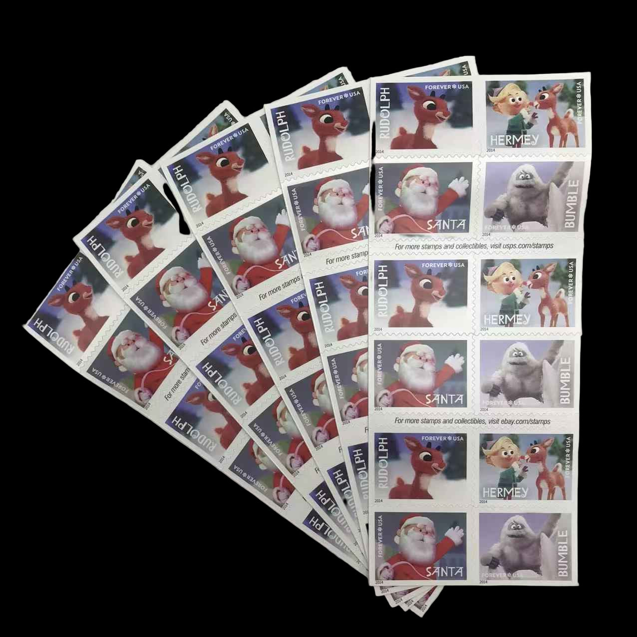 Collection of animated character stamps on a white background