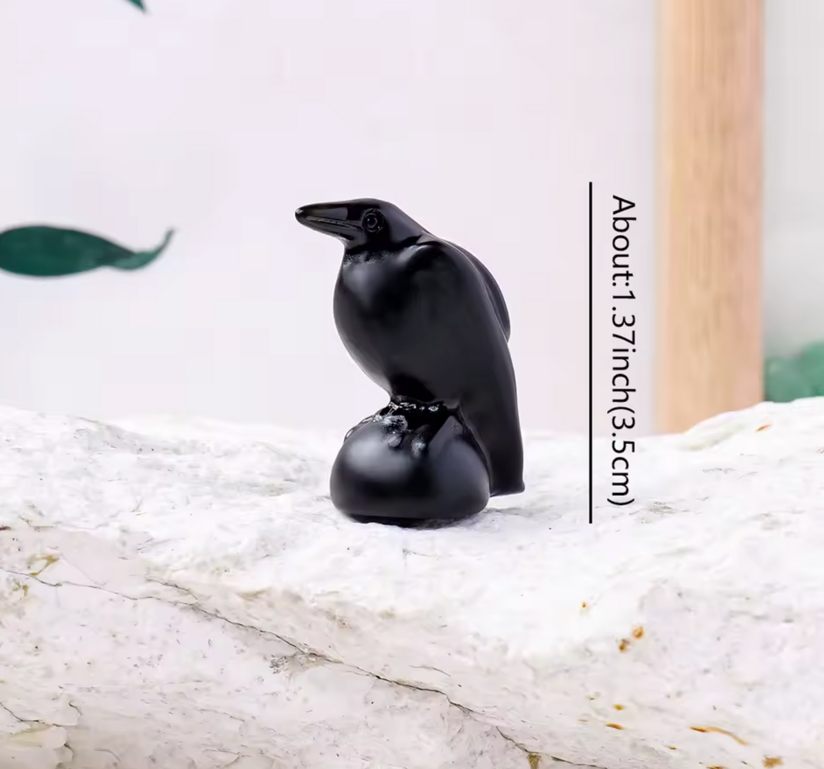 Obsidian Raven Statue
