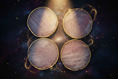 Rose Quartz Agate Coasters - Set of 4 Large Hand-Rounded Personalised Momentos