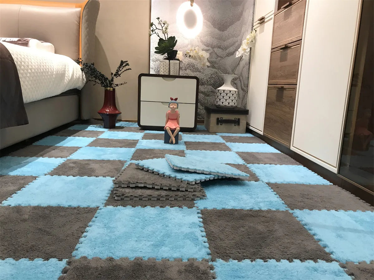 20 Pieces Set Modular Velvet Play Mat Multivariant-12