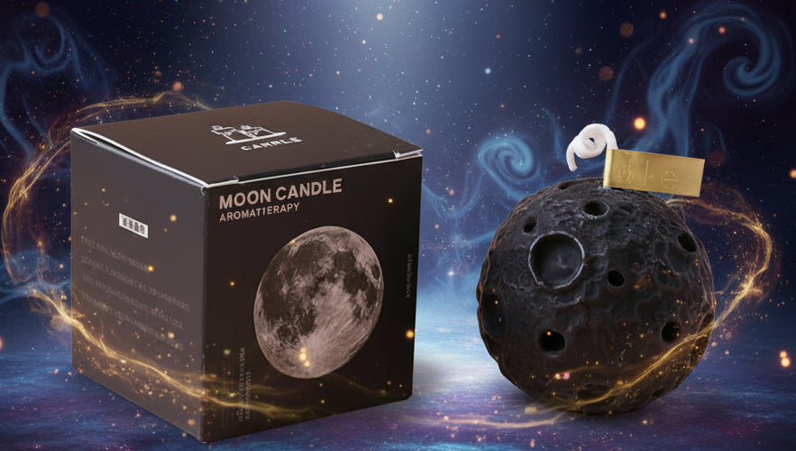 Black Moon and Full Moon Candles - Scented Ebony Agarwood for Serene Ambiance - Lucky Girl Gifts