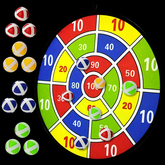 Colorful dartboard with various darts on a white background