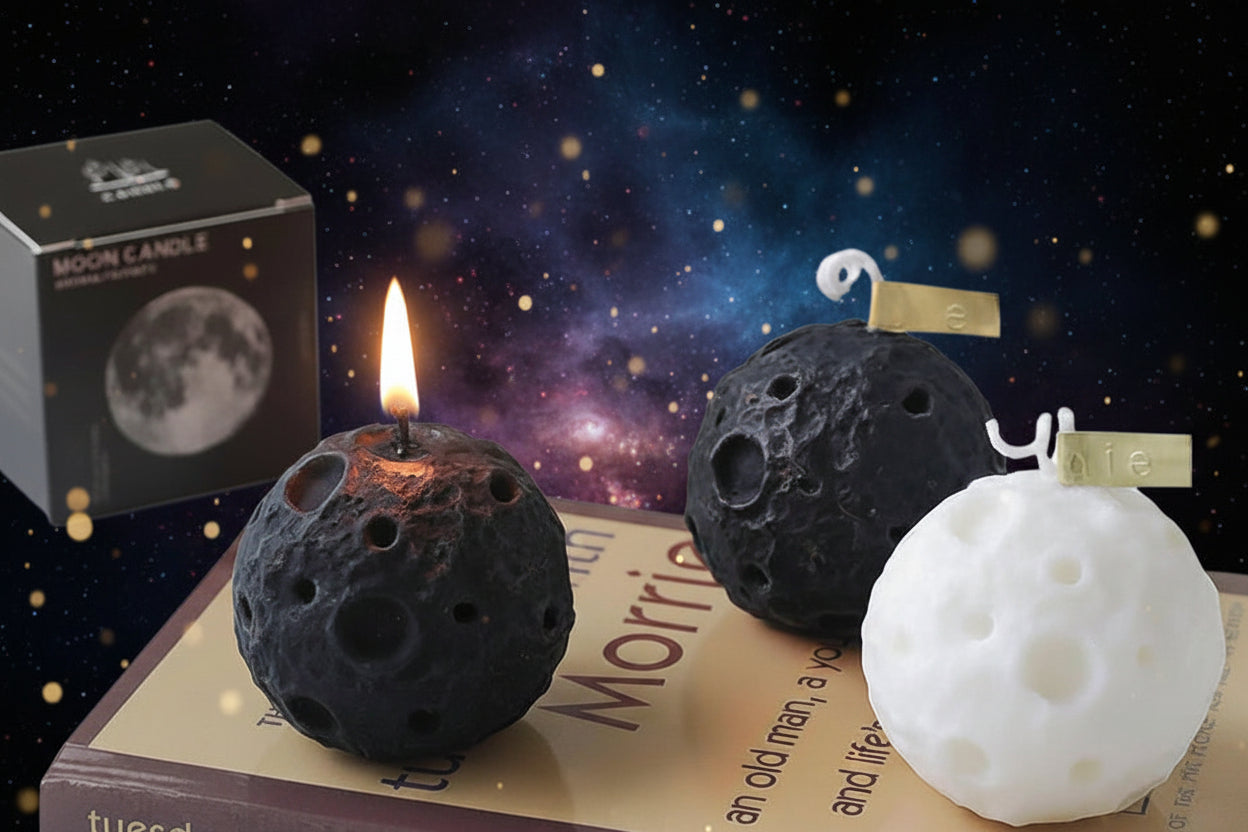 Black Moon and Full Moon Candles - Scented Ebony Agarwood for Serene Ambiance - Lucky Girl Gifts
