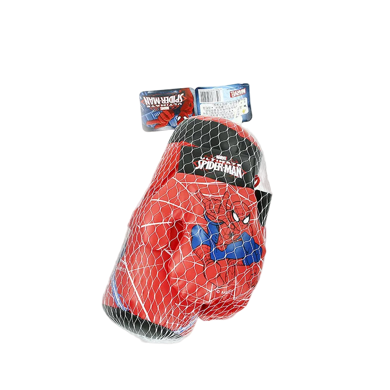 Spider-Man boxing gloves with packaging on a white background