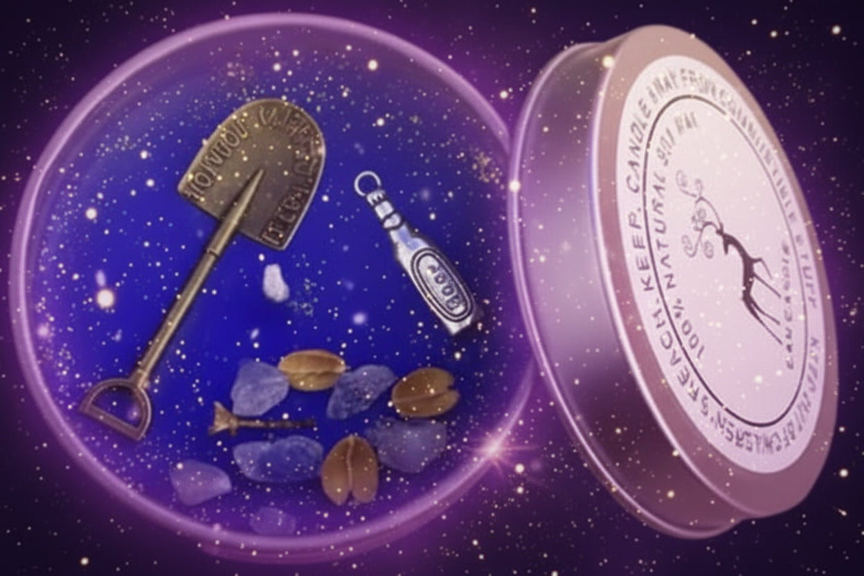 Magic Spell Candles for Manifesting Intentions with Herbs & Crystals - Lucky Girl Gifts