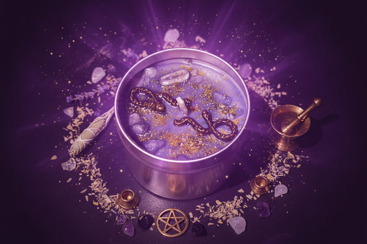 Magic Spell Candles for Manifesting Intentions with Herbs & Crystals - Lucky Girl Gifts