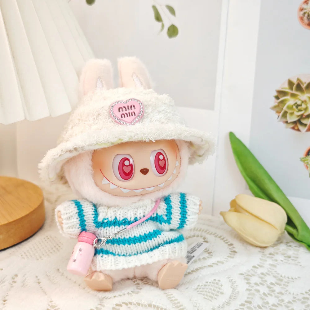 15cm or 17cm Labubu Doll Clothes Sweet Tube Strap Pants Macaron 2nd Generation