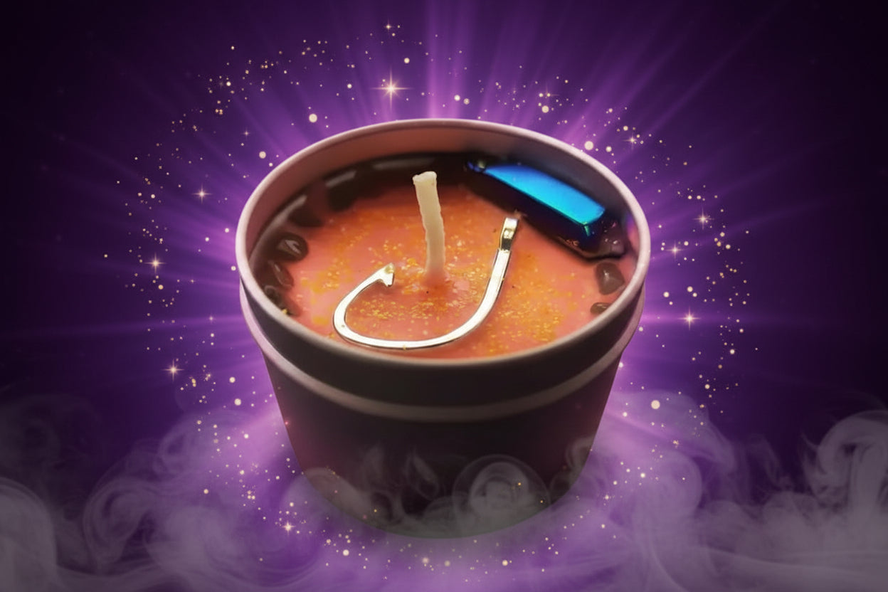 Magic Spell Candles for Manifesting Intentions with Herbs & Crystals - Lucky Girl Gifts