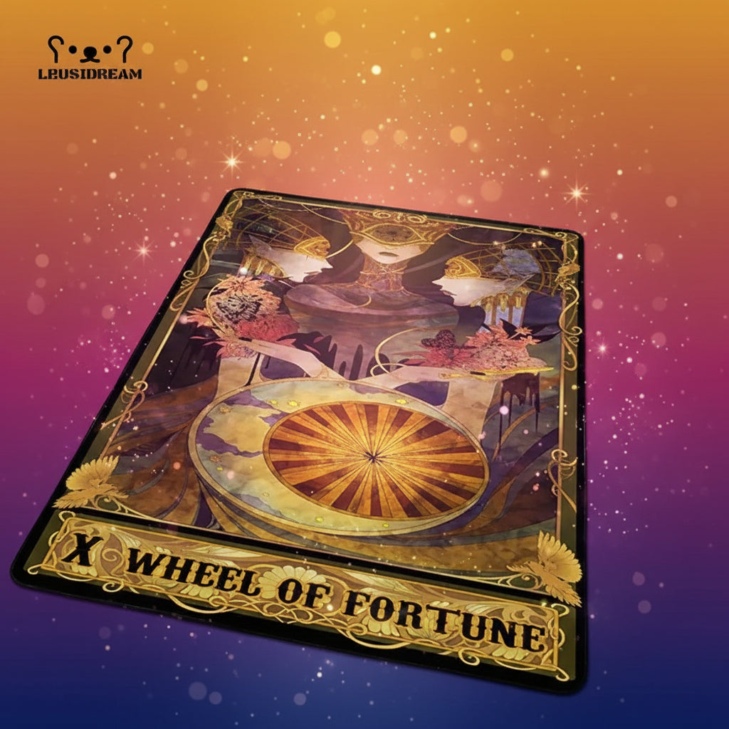 Decorative rug with 'Wheel of Fortune' design in a living room setting