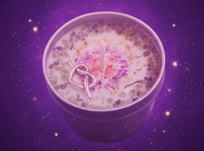 Magic Spell Candles for Manifesting Intentions with Herbs & Crystals - Lucky Girl Gifts