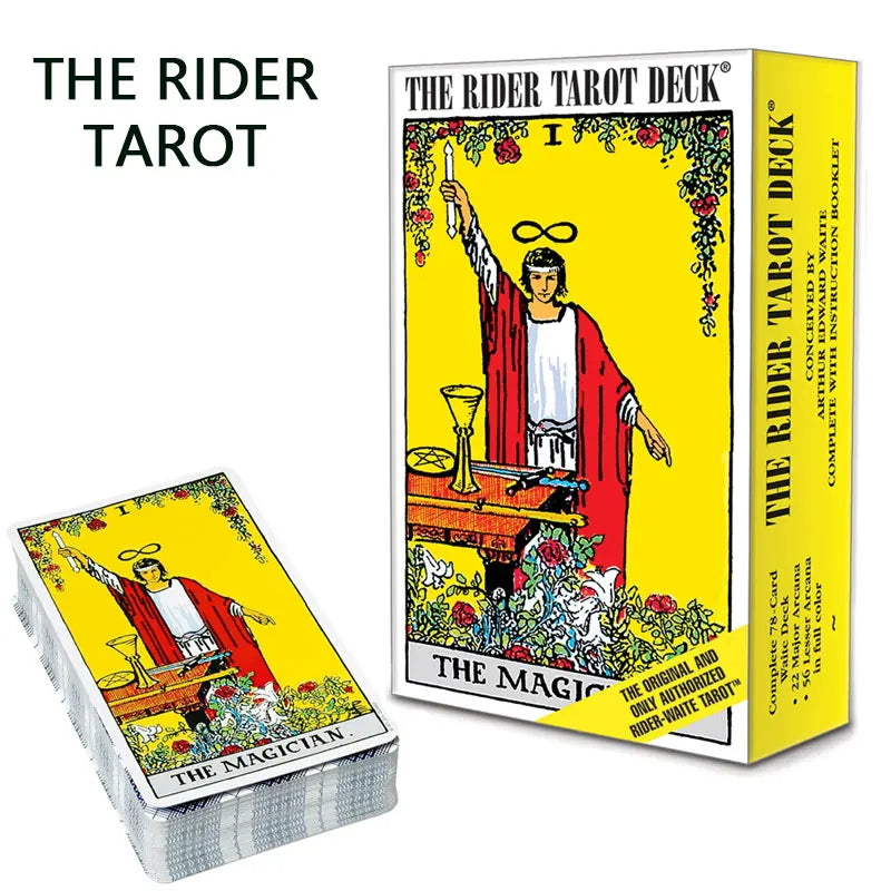 Rider Tarot Deck packaging with a card showing 'The Magician' on a white background