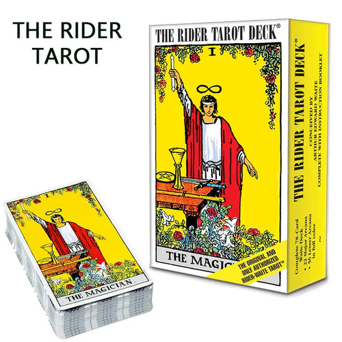 Rider Tarot Deck packaging with a card showing 'The Magician' on a white background