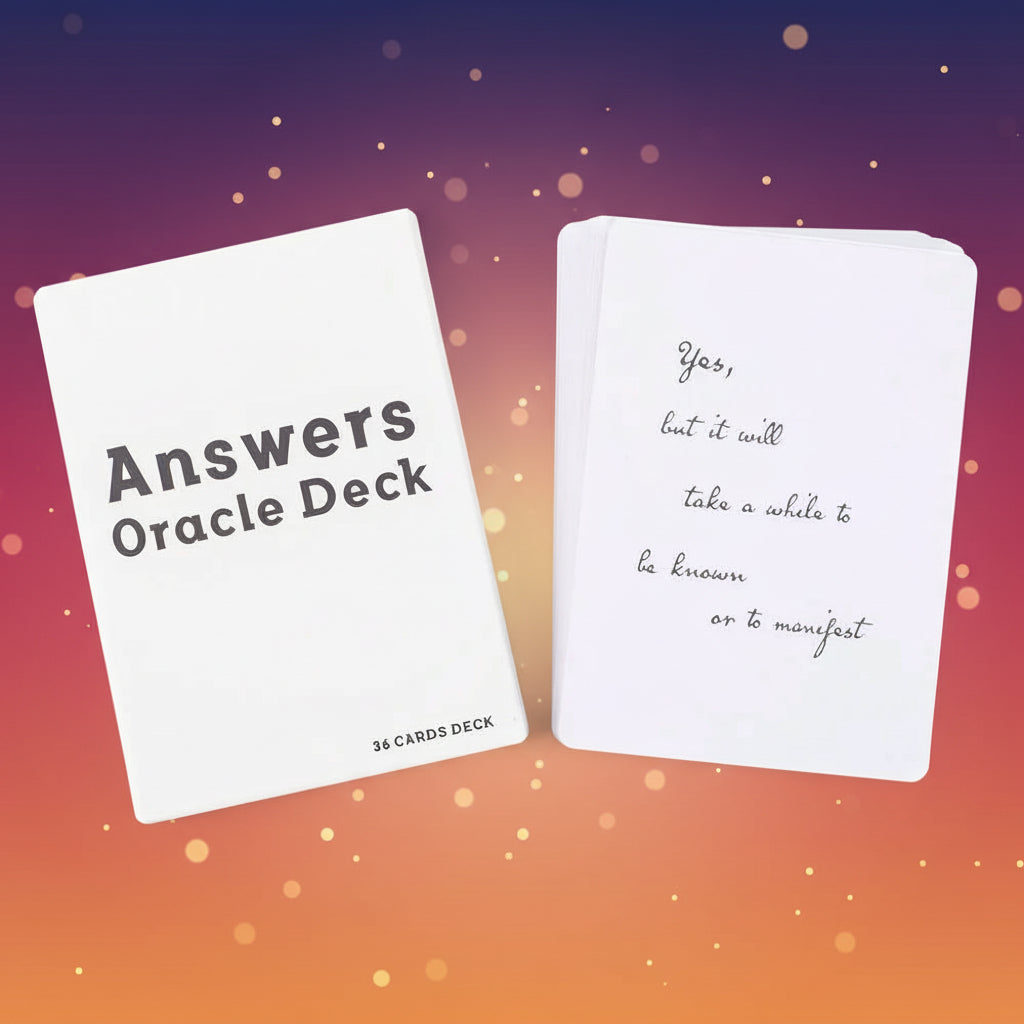 Two Oracle Deck cards on a white background