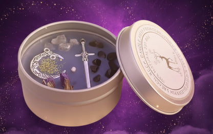 Magic Spell Candles for Manifesting Intentions with Herbs & Crystals - Lucky Girl Gifts
