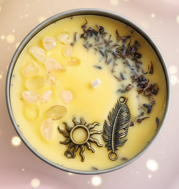 Tea packaging with floral design and product details on a light background