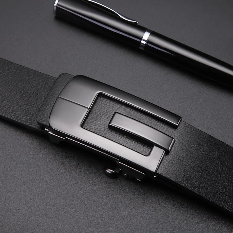GOLF Belt Men's Genuine Leather Automatic Buckle Belt Pure Cowhide Men's Belt