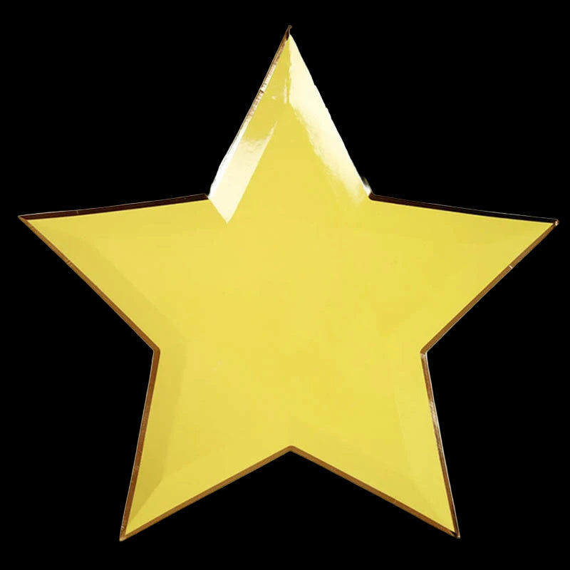 Yellow star-shaped object on a white background