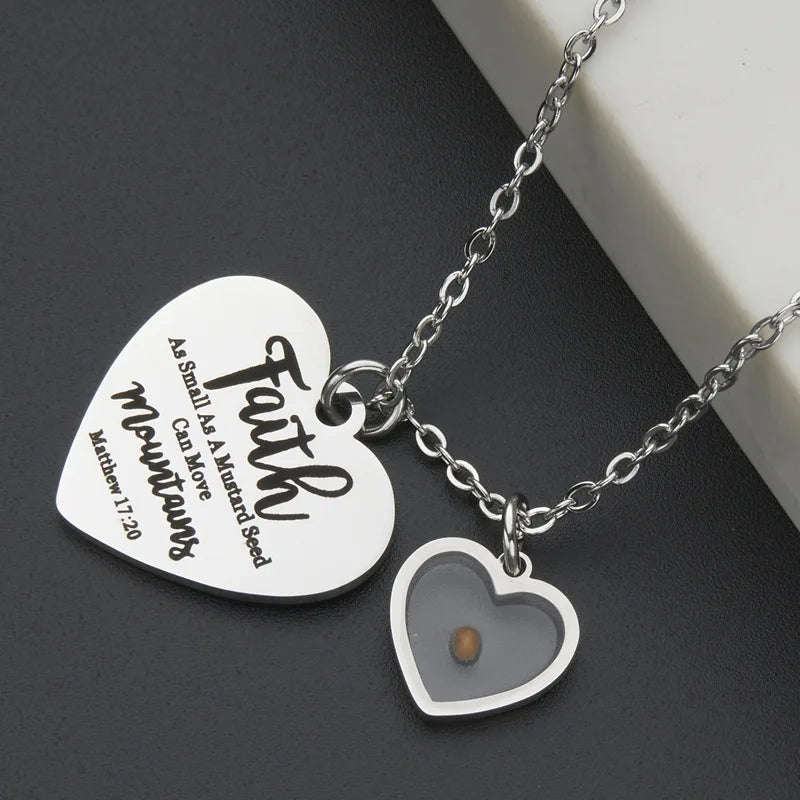 Necklace with heart-shaped pendants on a dark surface