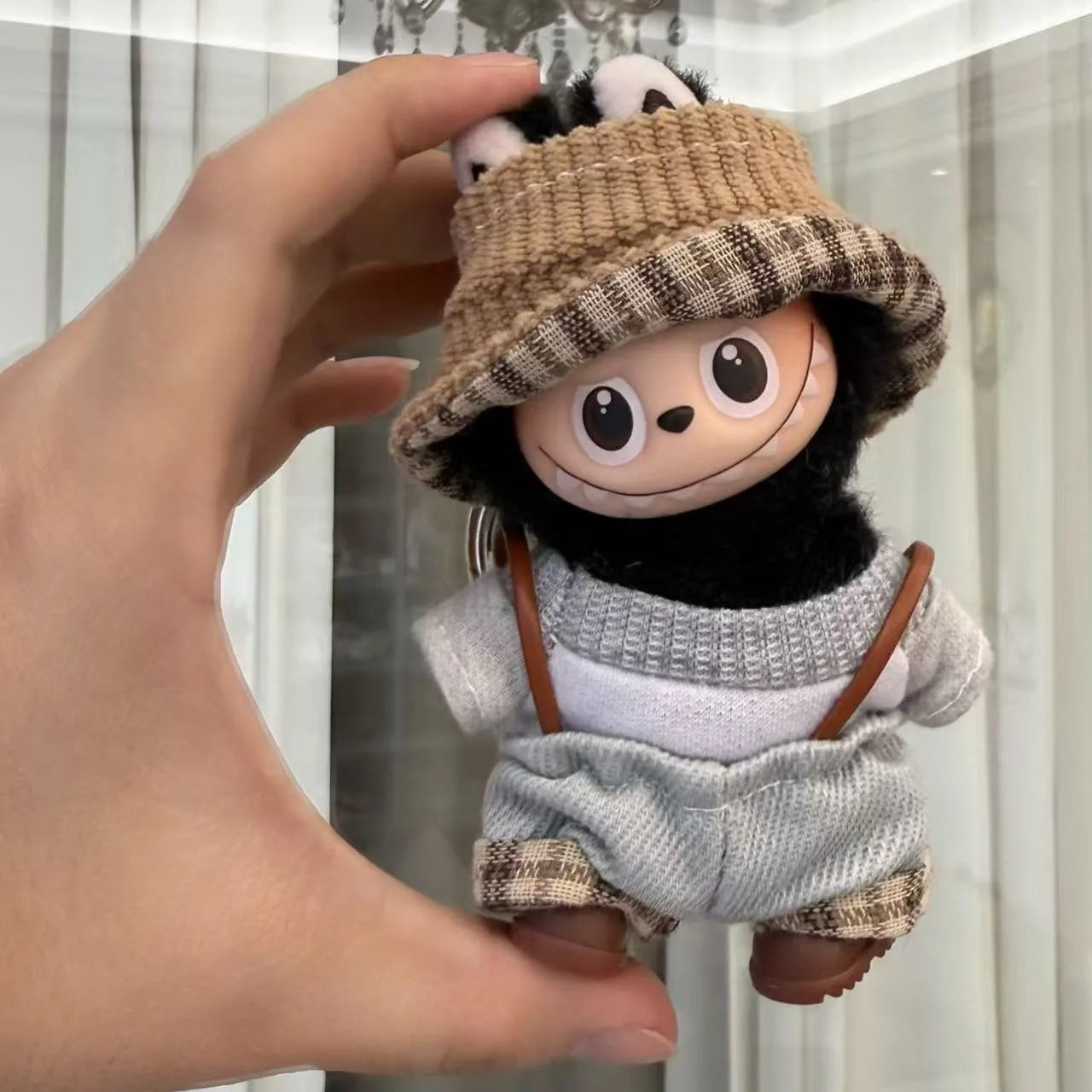 Mini Labubu Dress Pants Set for 10.5cm Labubu V4 the Monsters Pin Doll Clothes