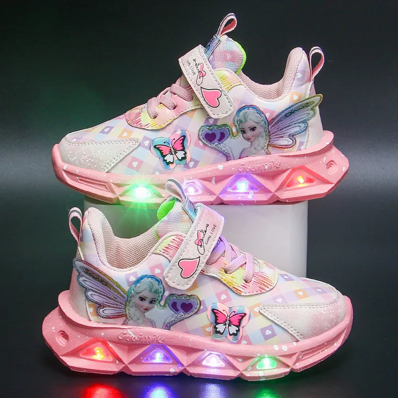 Breathable Sneakers Shoes with Cartoon LED for Children-4