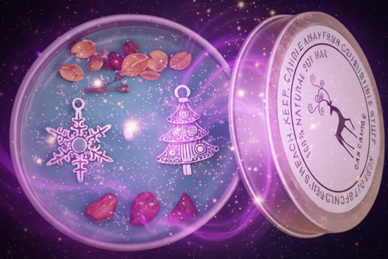Magic Spell Candles for Manifesting Intentions with Herbs & Crystals - Lucky Girl Gifts