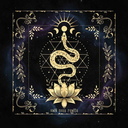 Black Gold Alchemical Sigil Altar Cloth