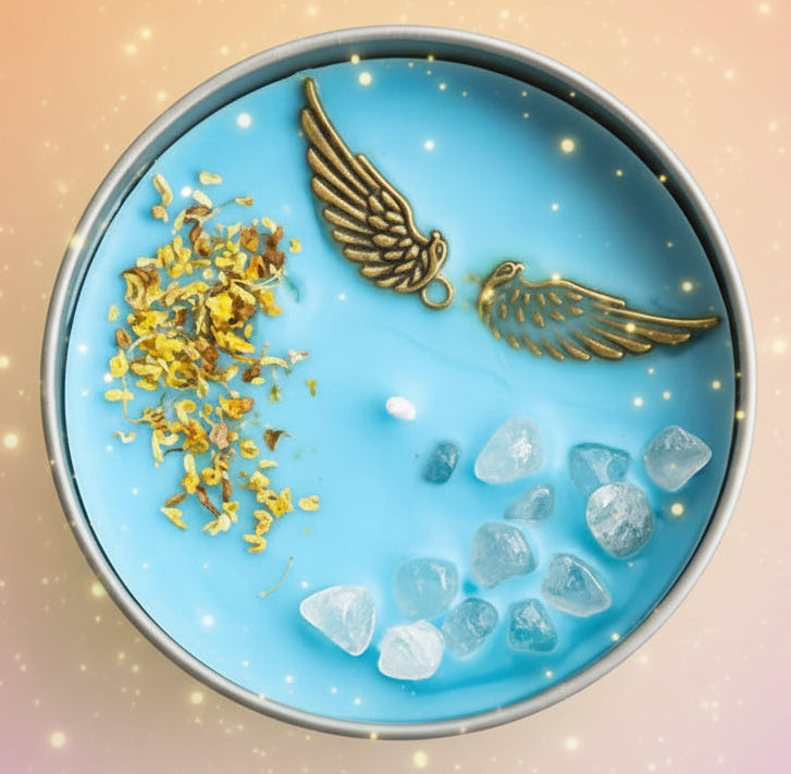 Product packaging with floral elements and 'mu shu wu' branding on a light background