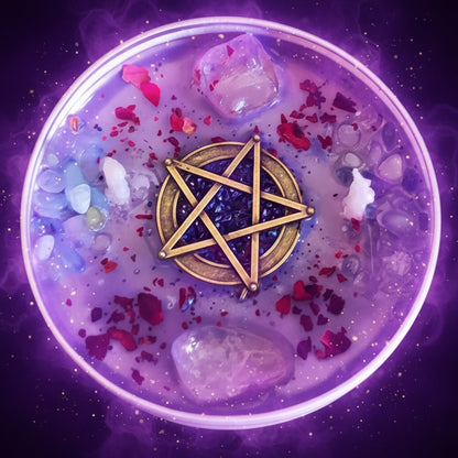 Magic Spell Candles for Manifesting Intentions with Herbs & Crystals - Lucky Girl Gifts