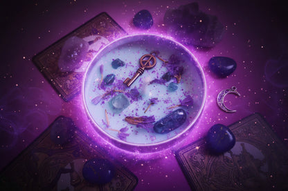 Magic Spell Candles for Manifesting Intentions with Herbs & Crystals - Lucky Girl Gifts